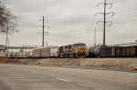 CSX Locomotives in the Yard leading a train